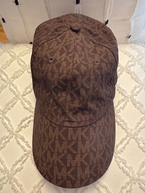 Michael Kors Brown Monogram Baseball Cap